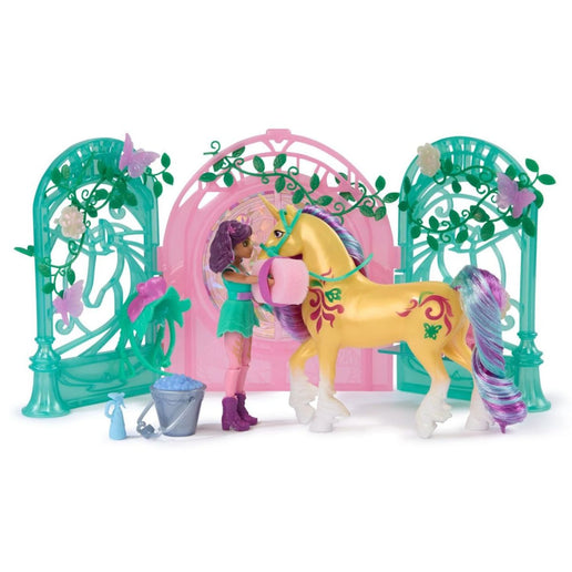 Academia Unicornilor Grajd mic cu unicorn care își schimbă culorile