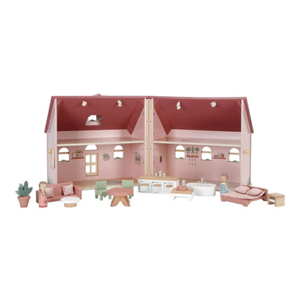 Căsuță pentru păpuși din lemn portabilă