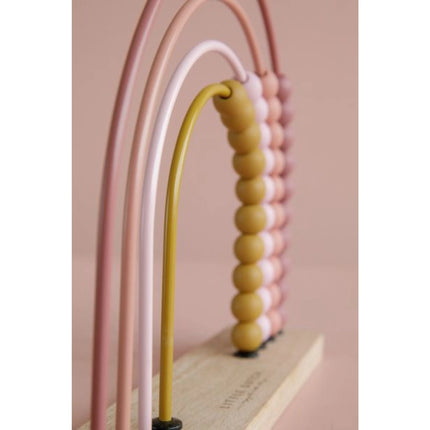 Numărătoare din lemn curcubeu Pink
