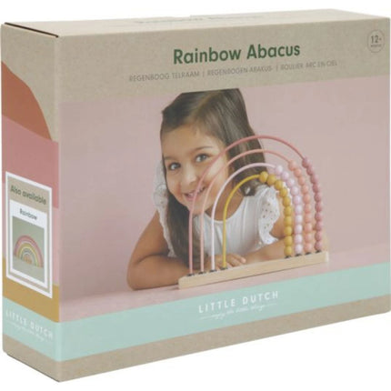 Numărătoare din lemn curcubeu Pink