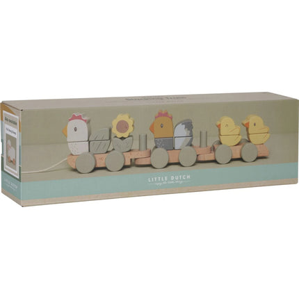 Trenuleț din lemn găinuță Fermă