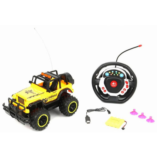 Jeep RC cu telecomandă galbenă