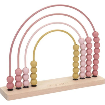 Numărătoare din lemn curcubeu Pink