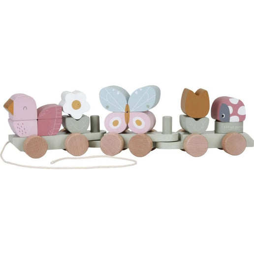 Trenuleț din lemn Flori și fluturi