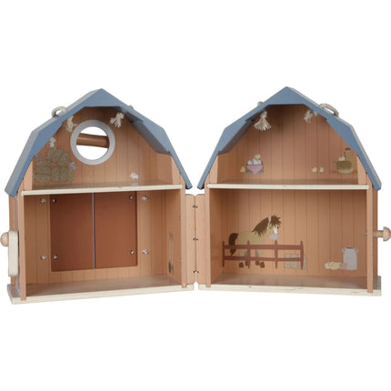 Căsuță pentru păpuși din lemn portabilă Fermă