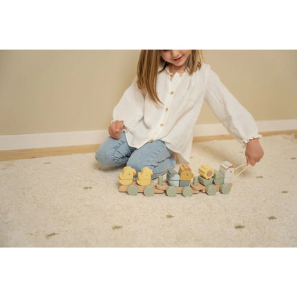 Trenuleț din lemn găinuță Fermă