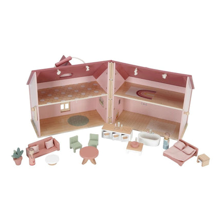 Căsuță pentru păpuși din lemn portabilă