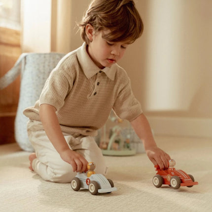 Mașinuțe de curse din lemn cu mecanism cu inerție