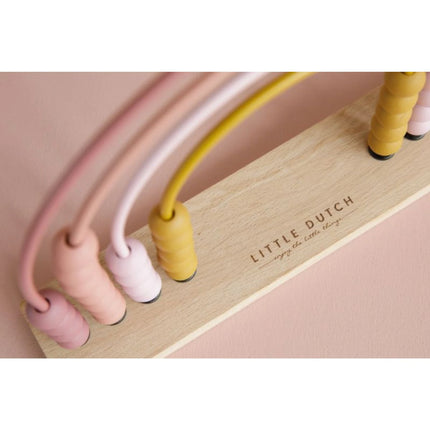 Numărătoare din lemn curcubeu Pink