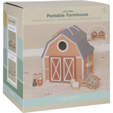 Căsuță pentru păpuși din lemn portabilă Fermă
