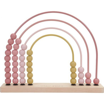 Numărătoare din lemn curcubeu Pink