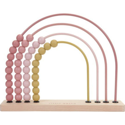 Numărătoare din lemn curcubeu Pink